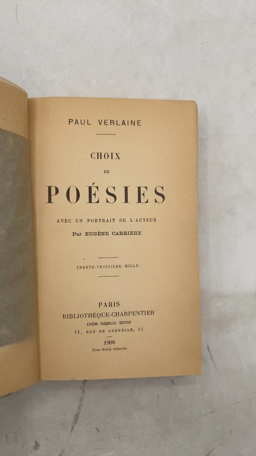 Choix DE Poésies by Paul Verlaine - title page