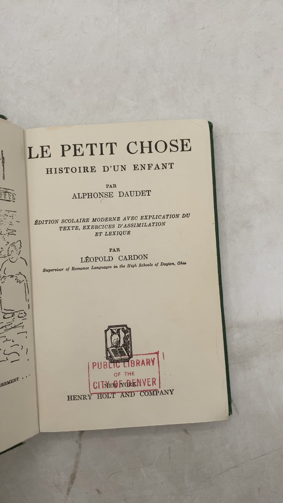 Le Petit Chose: Histoire d'un Enfant by Alphonse Daudet - title page
