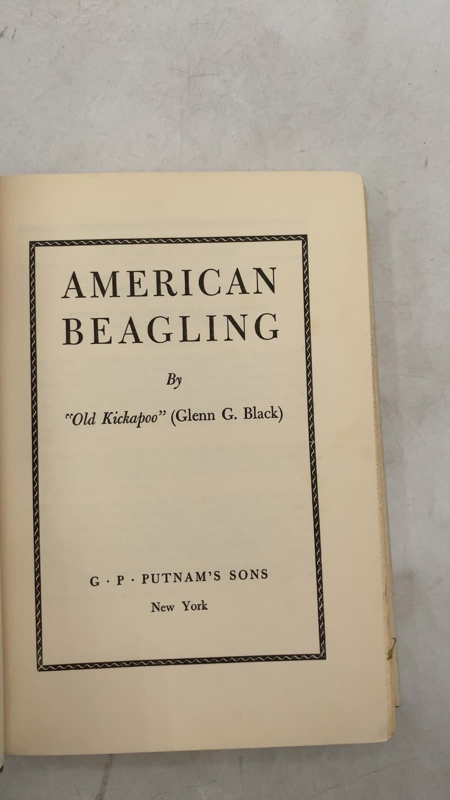 American Beagling by "Old Kickapoo" (Glenn G. Black) - title page