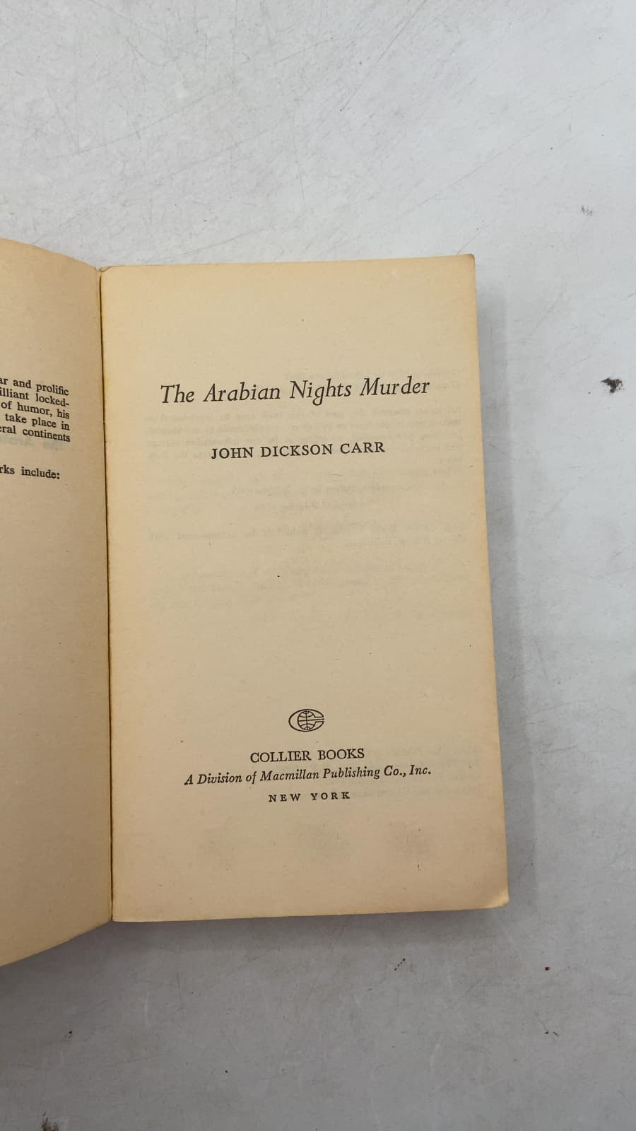 The Arabian Nights Murder by John Dickson Carr - title page