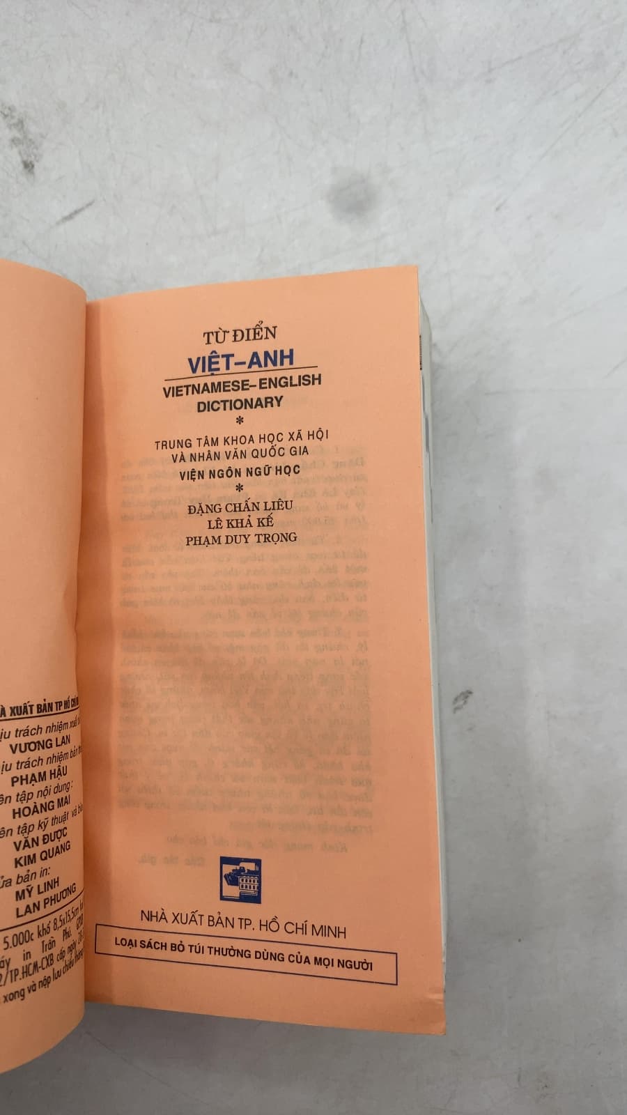 Từ Điển Việt-Anh Vietnamese-English Dictionary by Đặng Chấn Liêu, Lê Khả Kế, Phạm Duy Trọng - title page