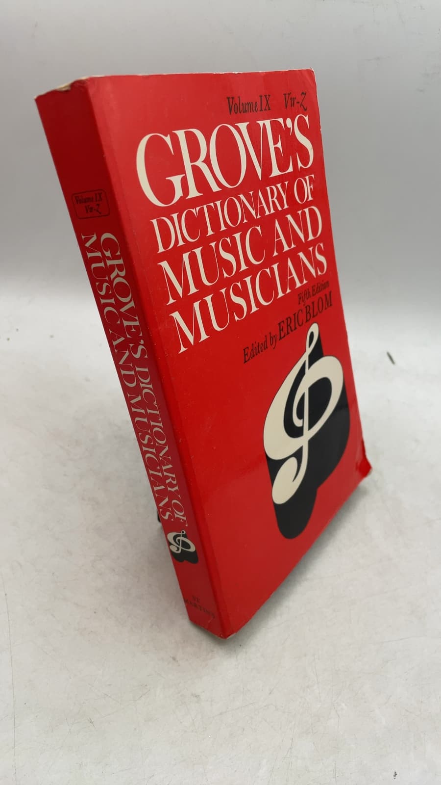 Grove's Dictionary of Music and Musicians, Fifth Edition, Volume IX: Vir-Z, Appendices by Eric Blom (Editor) - front cover