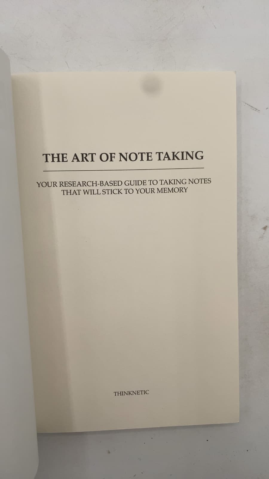 THE ART OF Note Taking by unknown (not visible in photos) - title page