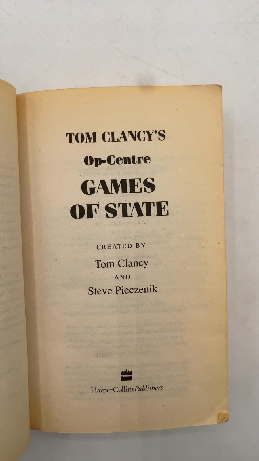 Tom Clancy's Op-Centre Games of State by Tom Clancy and Steve Pieczenik - title page
