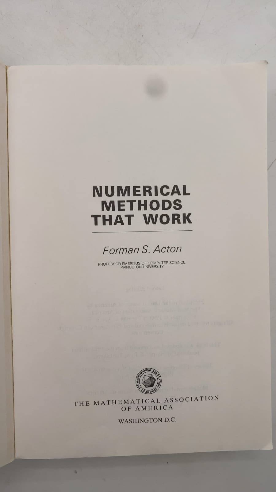 Numerical Methods That Work by Forman S. Acton - title page