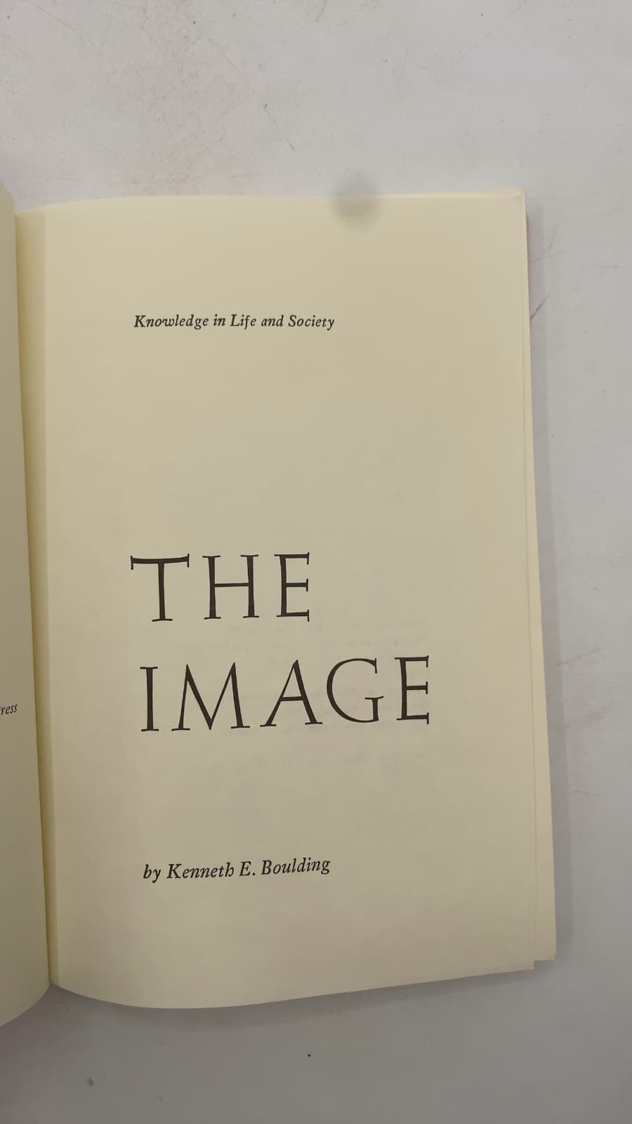 The Image: Knowledge in Life and Society by Kenneth E. Boulding - title page