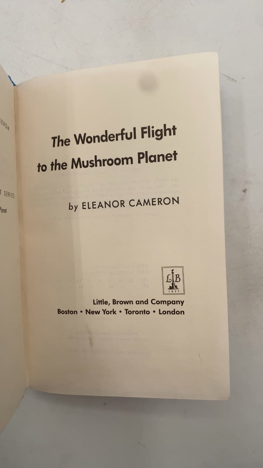 The Wonderful Flight to the Mushroom Planet by Eleanor Cameron - title page