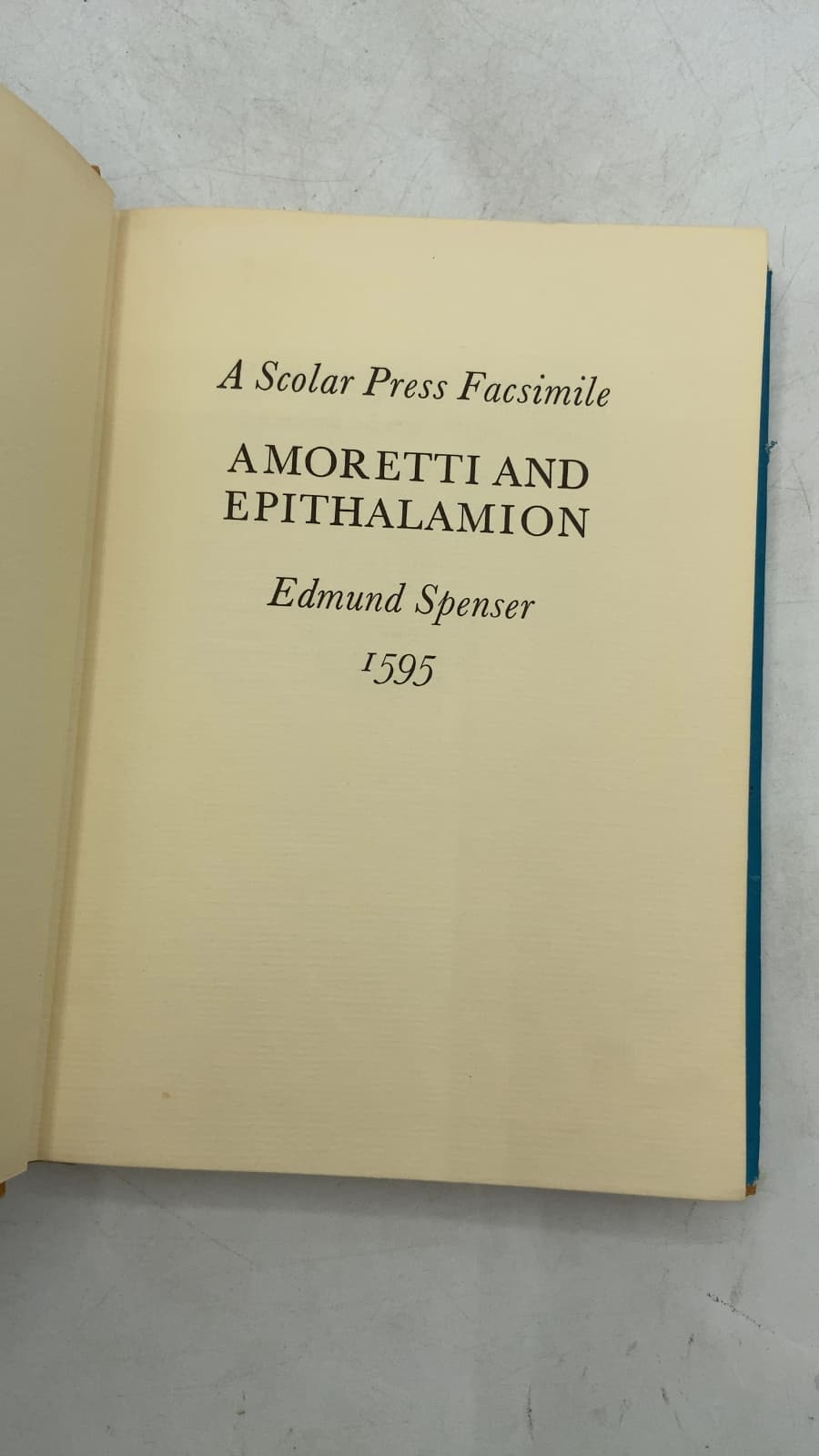 Amoretti AND Epithalamion by Edmund Spenser - title page