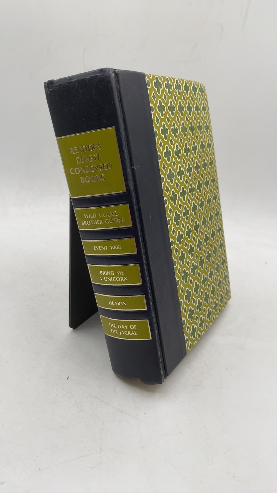 Reader's Digest Condensed Books: Wild Goose, Brother Goose; Event 1000; Bring Me a Unicorn; Hearts; The Day of the Jackal by Mel Ellis; David Lavallee; Anne Morrow Lindbergh; Thomas Thompson; Frederick Forsyth - front cover