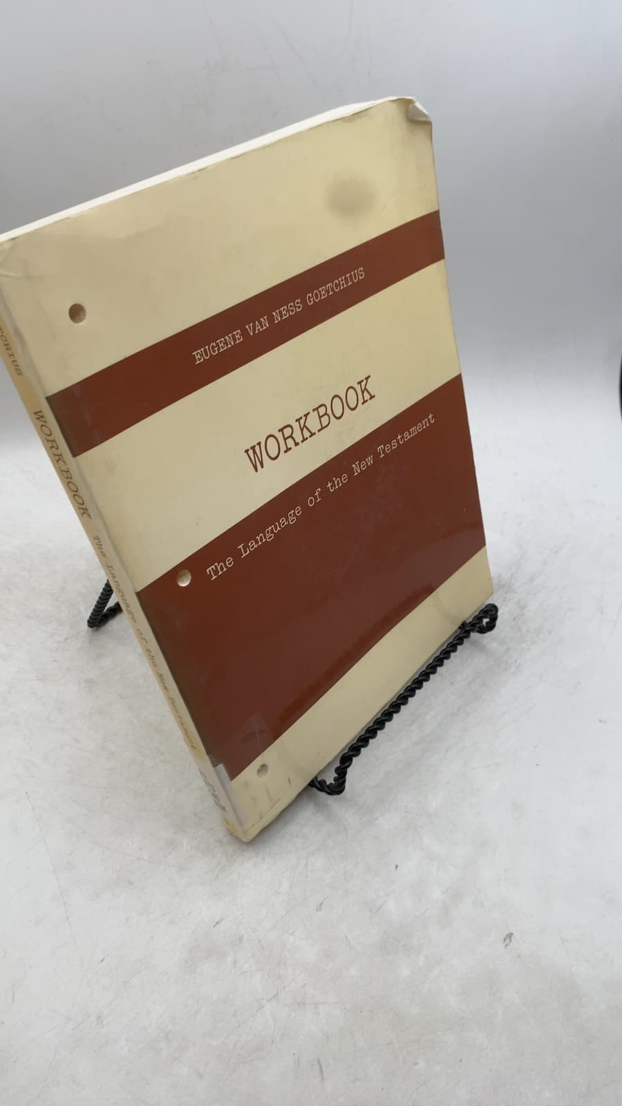 Workbook: The Language of the New Testament by Eugene Van Ness Goetchius - front cover