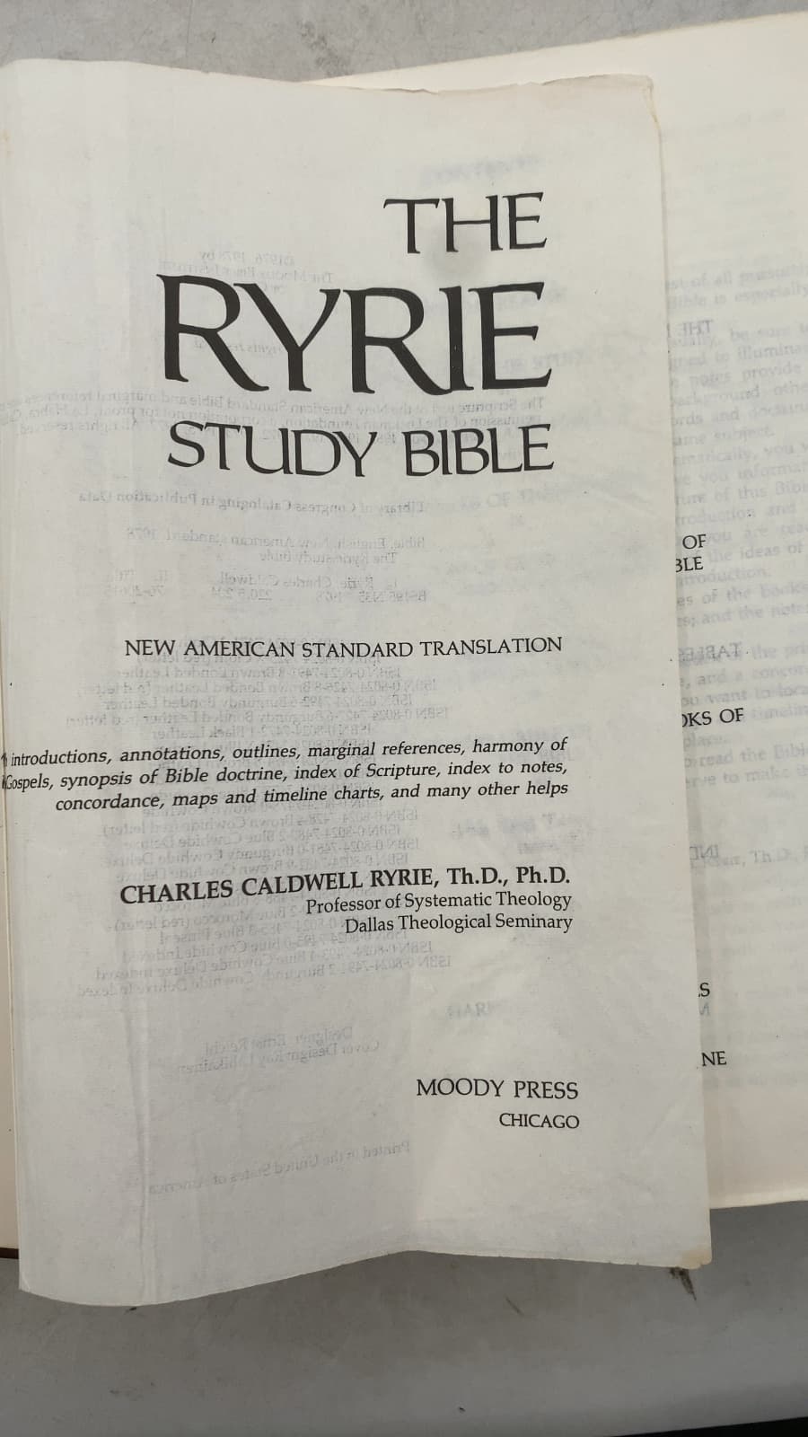 The Ryrie Study Bible by Charles Caldwell Ryrie - title page