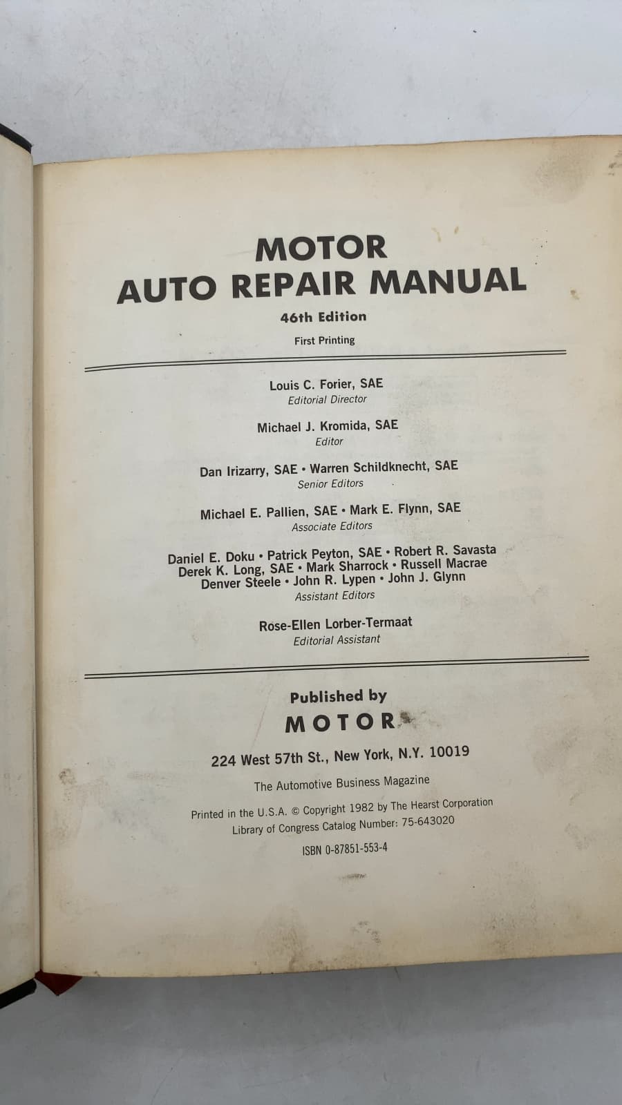 Motor Auto Repair Manual 1983 by Louis C. Forier, SAE (Editorial Director) - title page