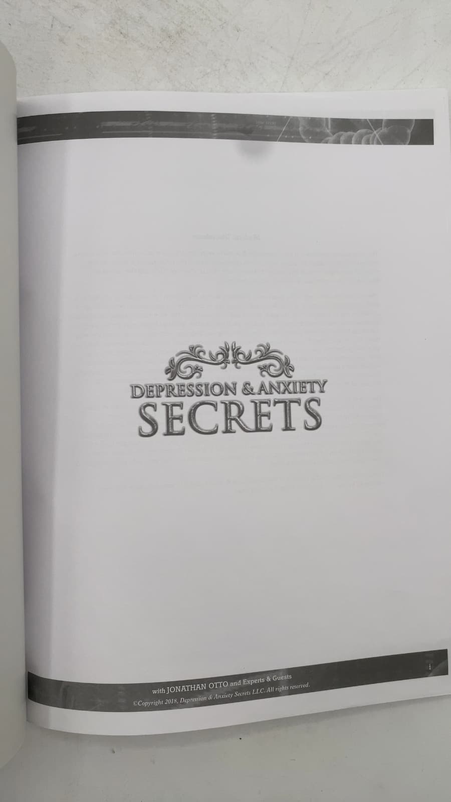 Depression & Anxiety Secrets: Episode 1-10 Transcripts by Jonathan Otto - title page