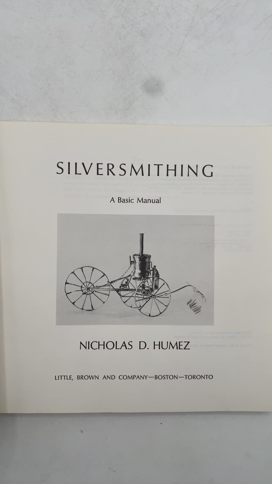 Silversmithing: A Basic Manual by Nicholas D. Humez - title page