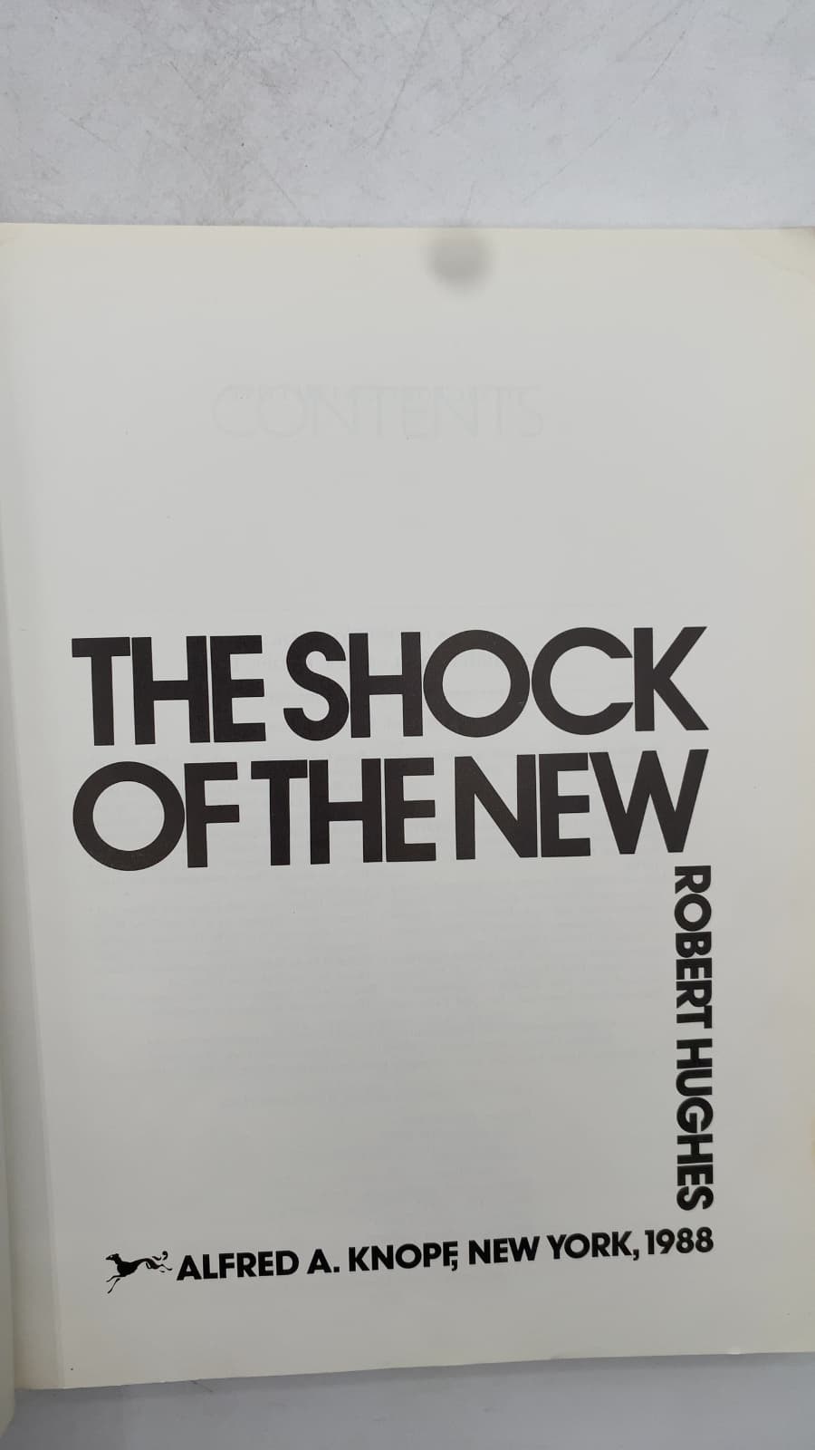 The Shock of the New by Robert Hughes - title page