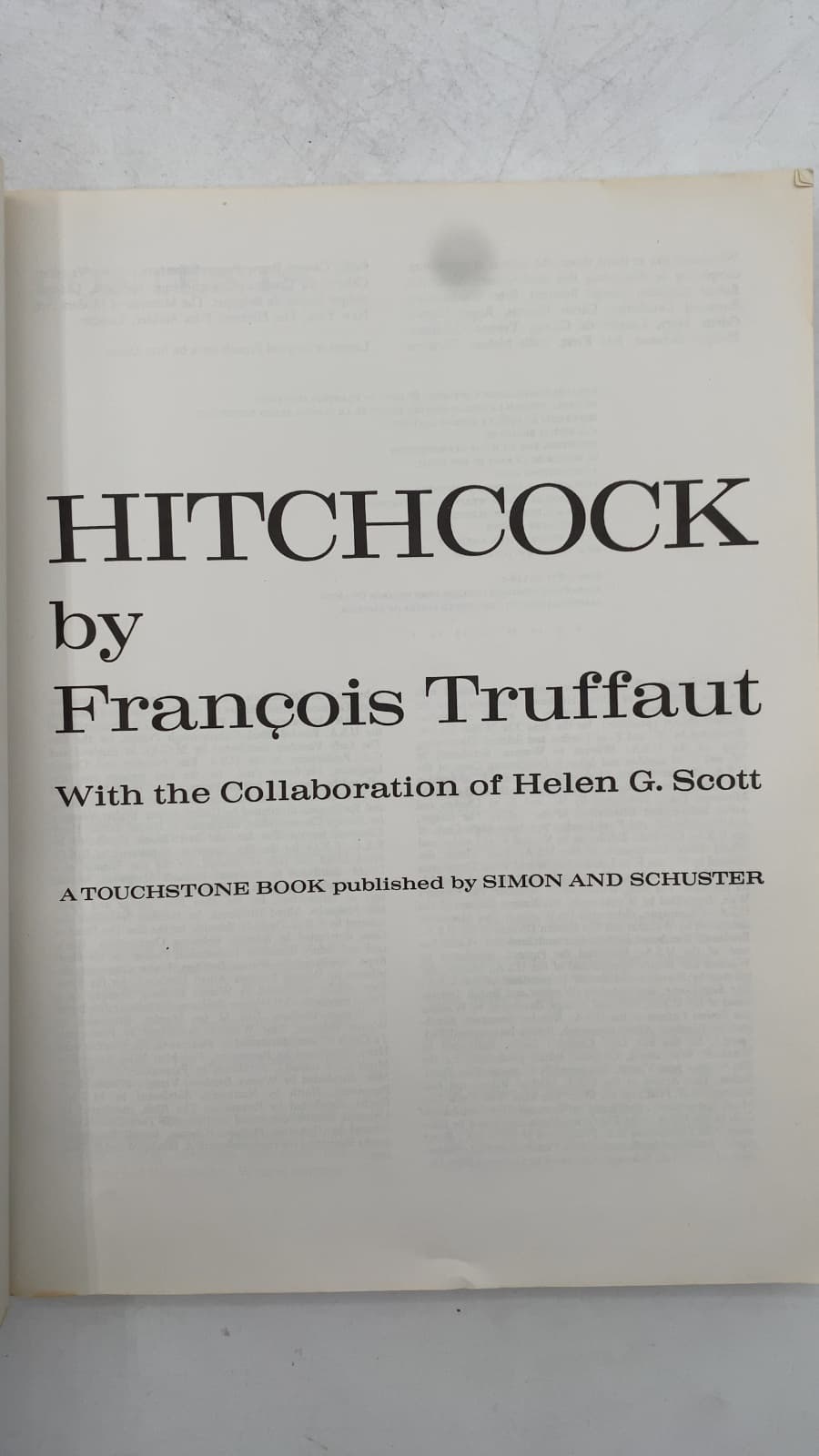 Hitchcock by François Truffaut - title page
