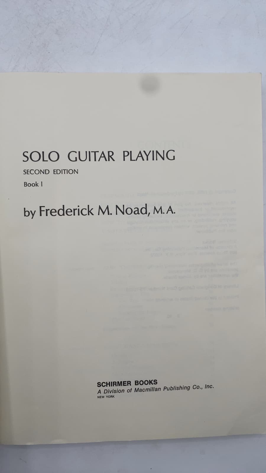 Solo Guitar Playing, Book I by Frederick M. Noad, M.A. - title page