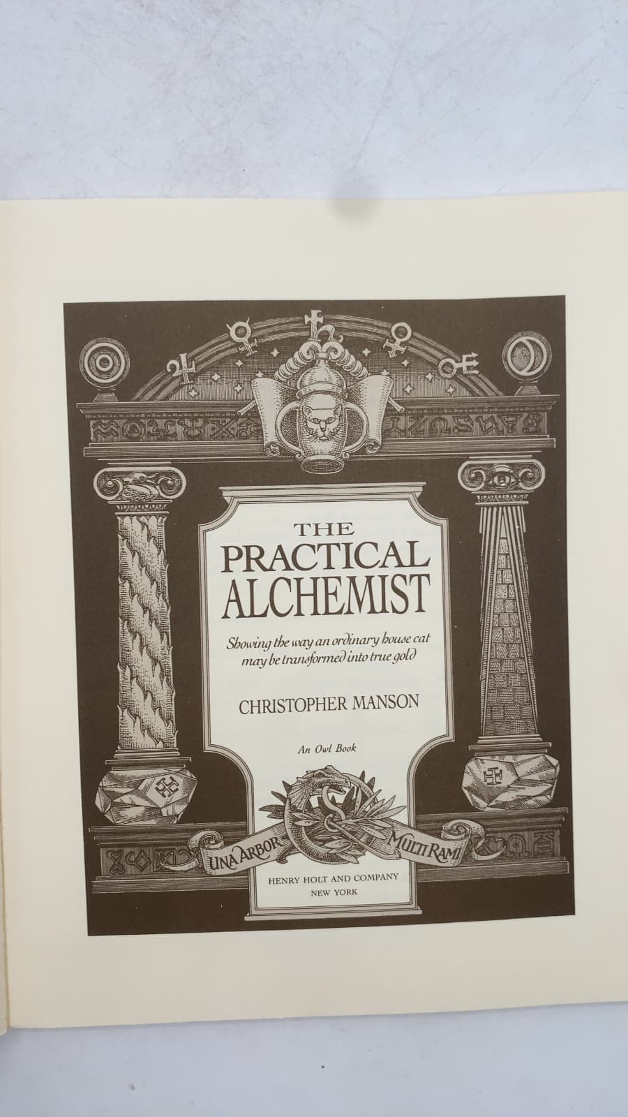 The Practical Alchemist: Showing the way an ordinary house cat may be transformed into true gold by Christopher Manson - title page