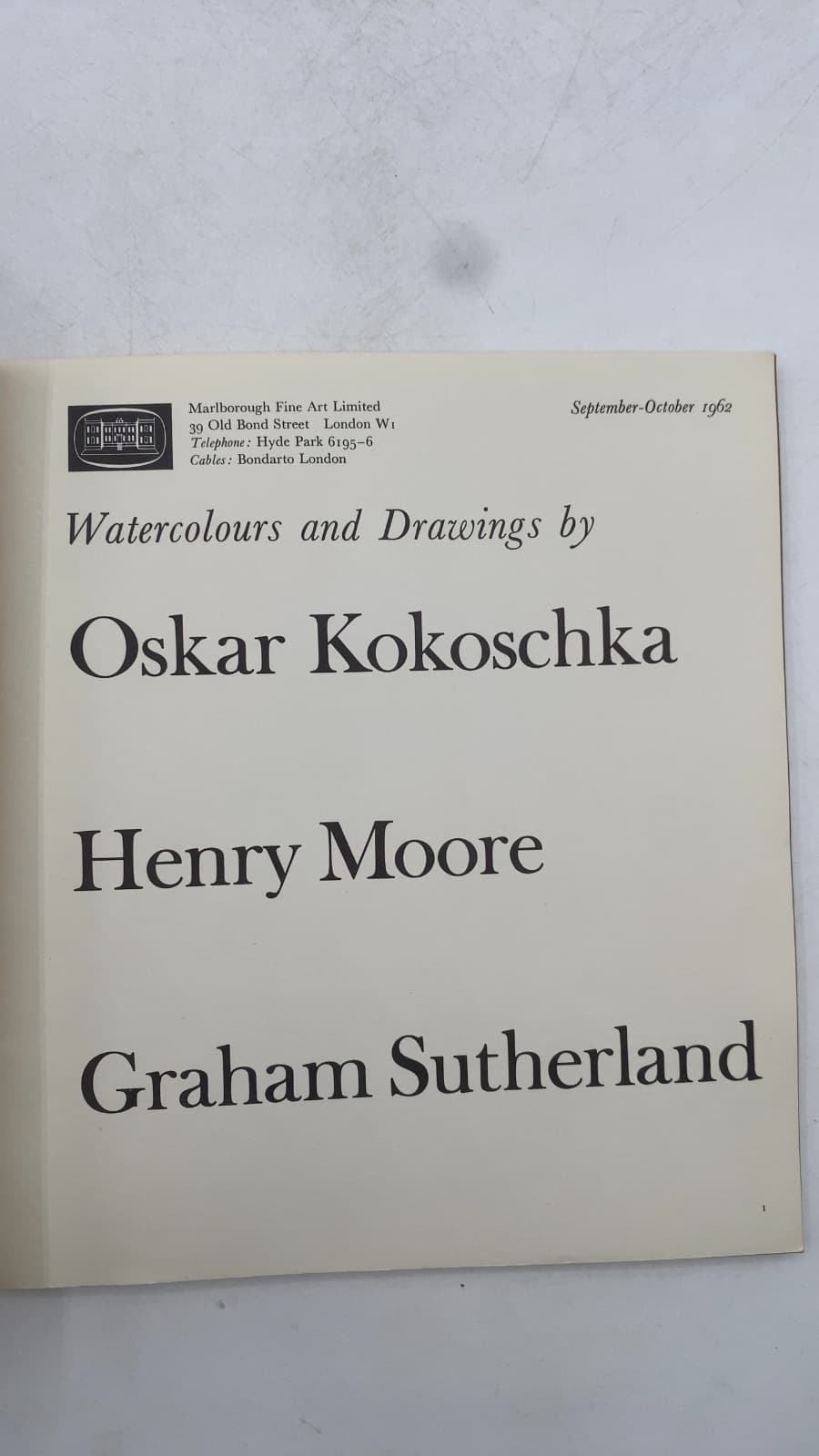 Watercolours and Drawings by Oskar Kokoschka, Henry Moore, Graham Sutherland by Oskar Kokoschka, Henry Moore, Graham Sutherland - title page