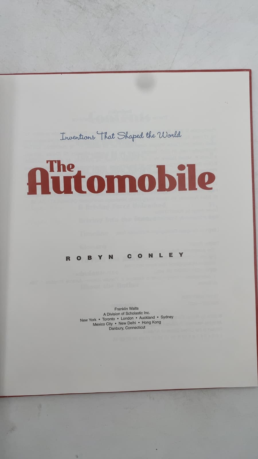 The Automobile by Robyn Conley - title page