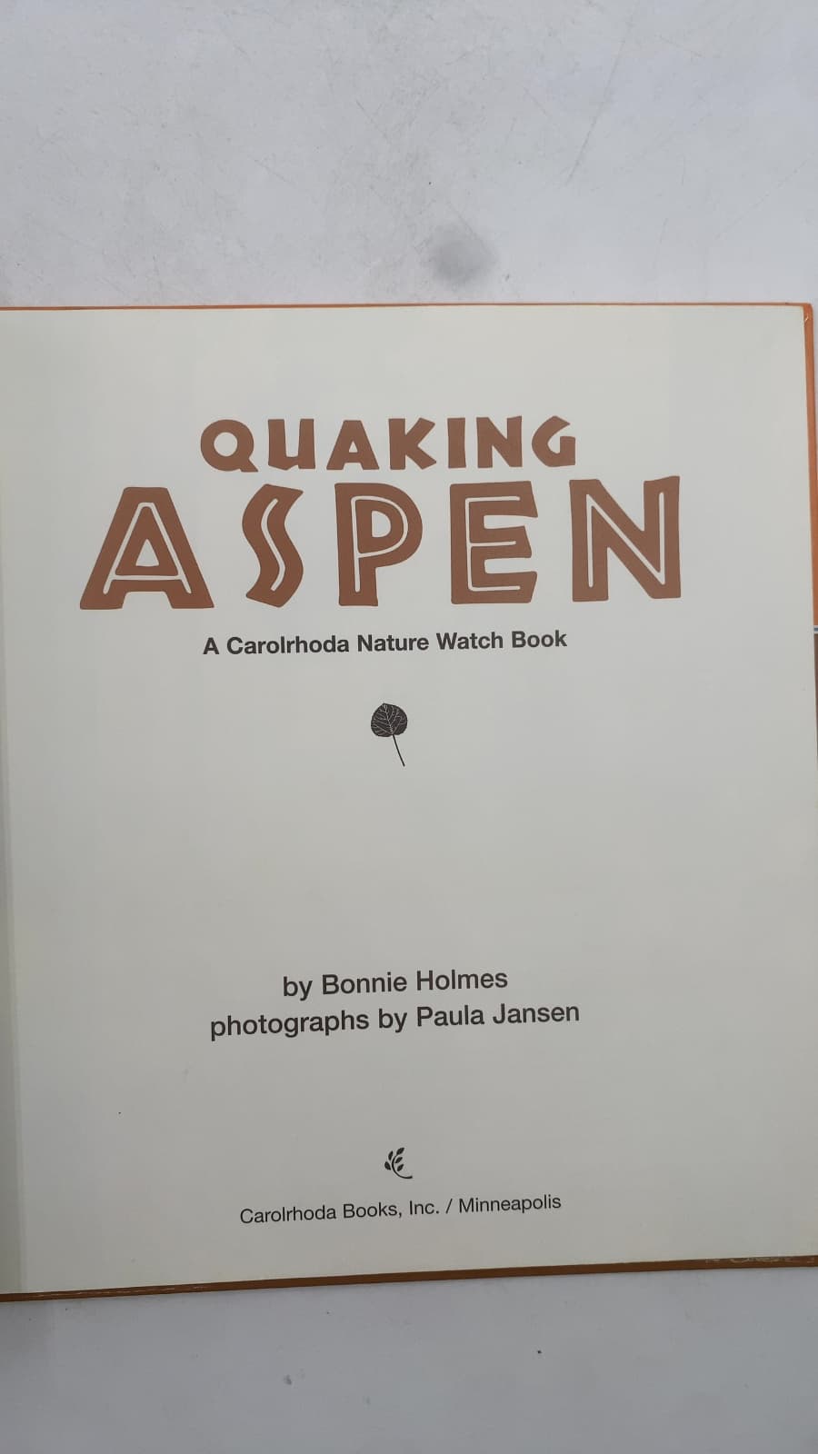 Quaking Aspen by Bonnie Holmes - title page
