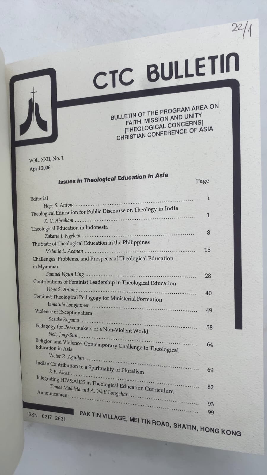 CTC Bulletin by Hope S. Antone (Editor) - title page