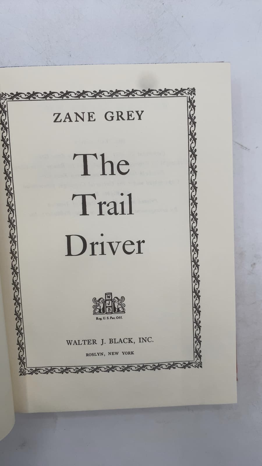 The Trail Driver by Zane Grey - title page