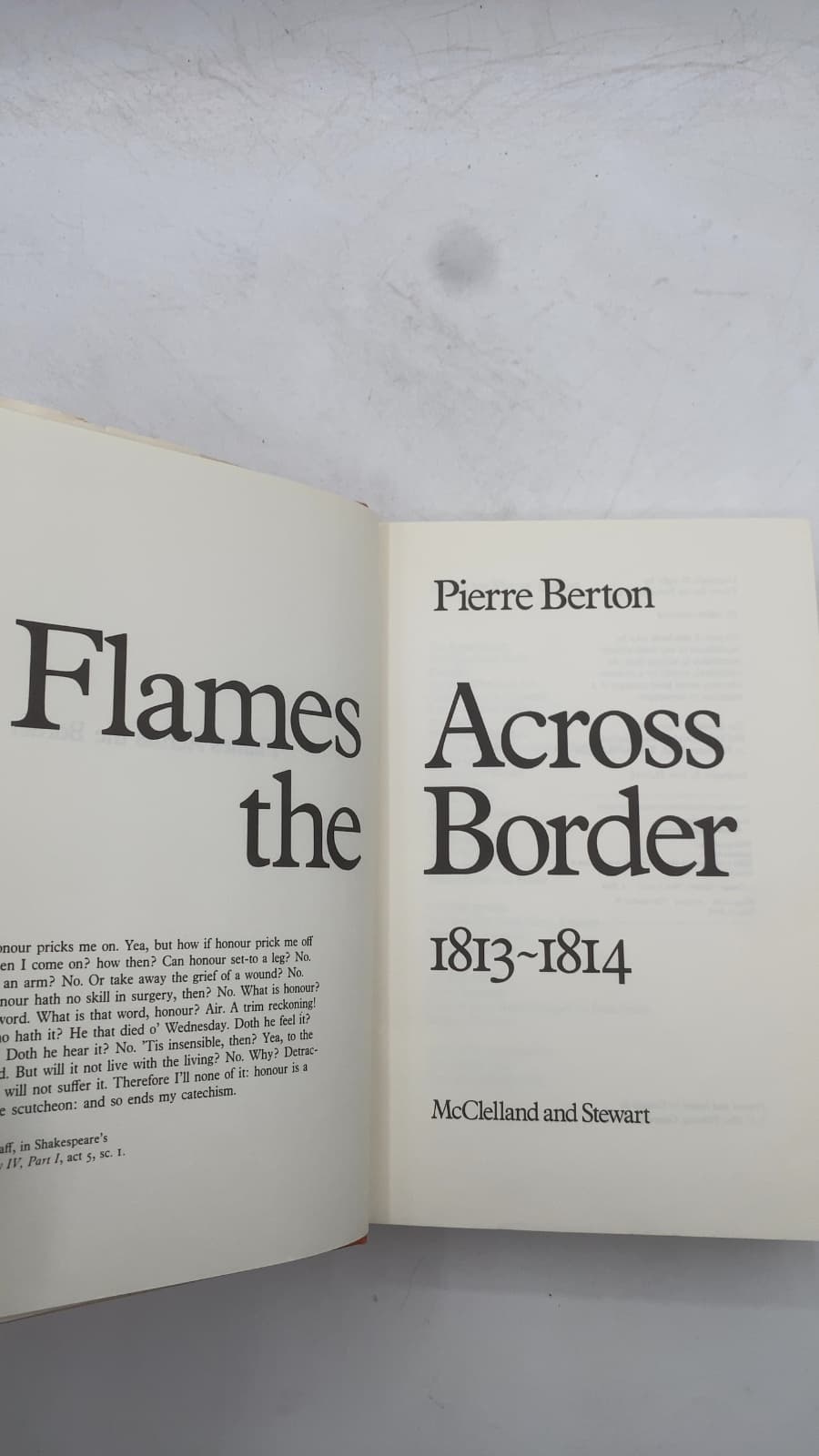 Flames Across the Border 1813-1814 by Pierre Berton - title page
