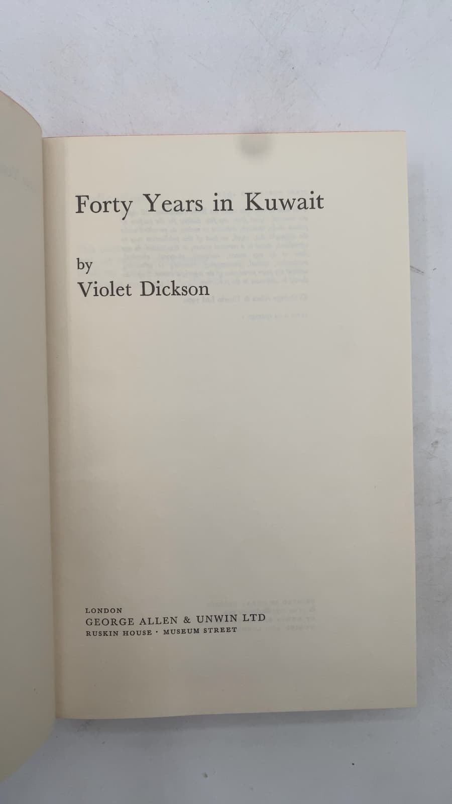 Forty Years in Kuwait by Violet Dickson - title page