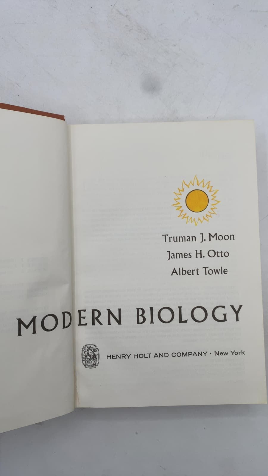 Modern Biology by Truman J. Moon, James H. Otto, Albert Towle - title page