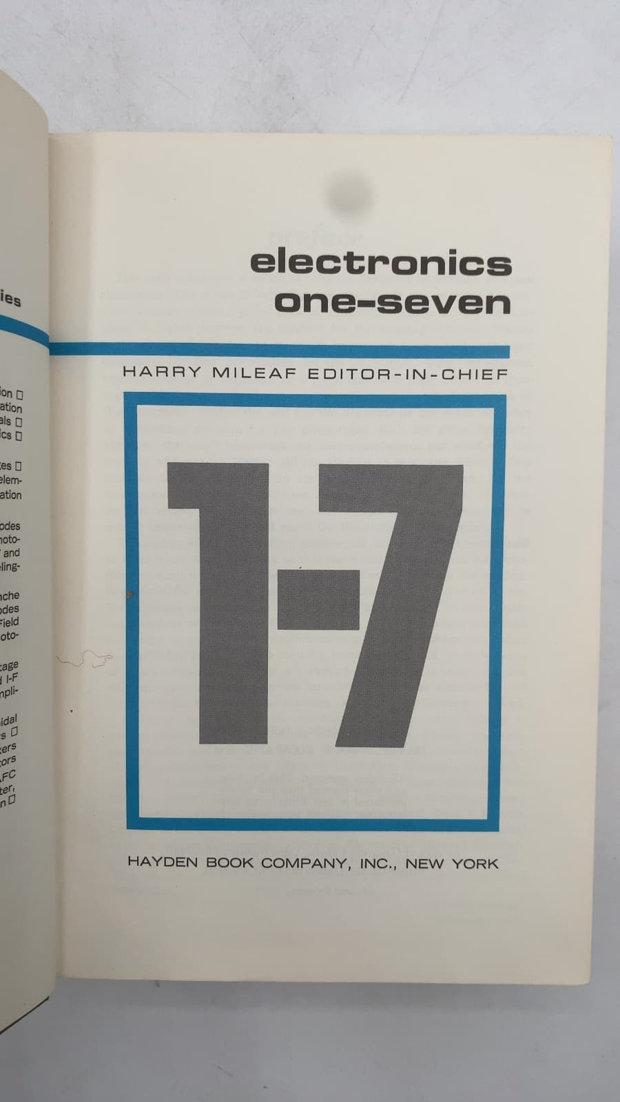 electronics one-seven by Harry Mileaf - title page