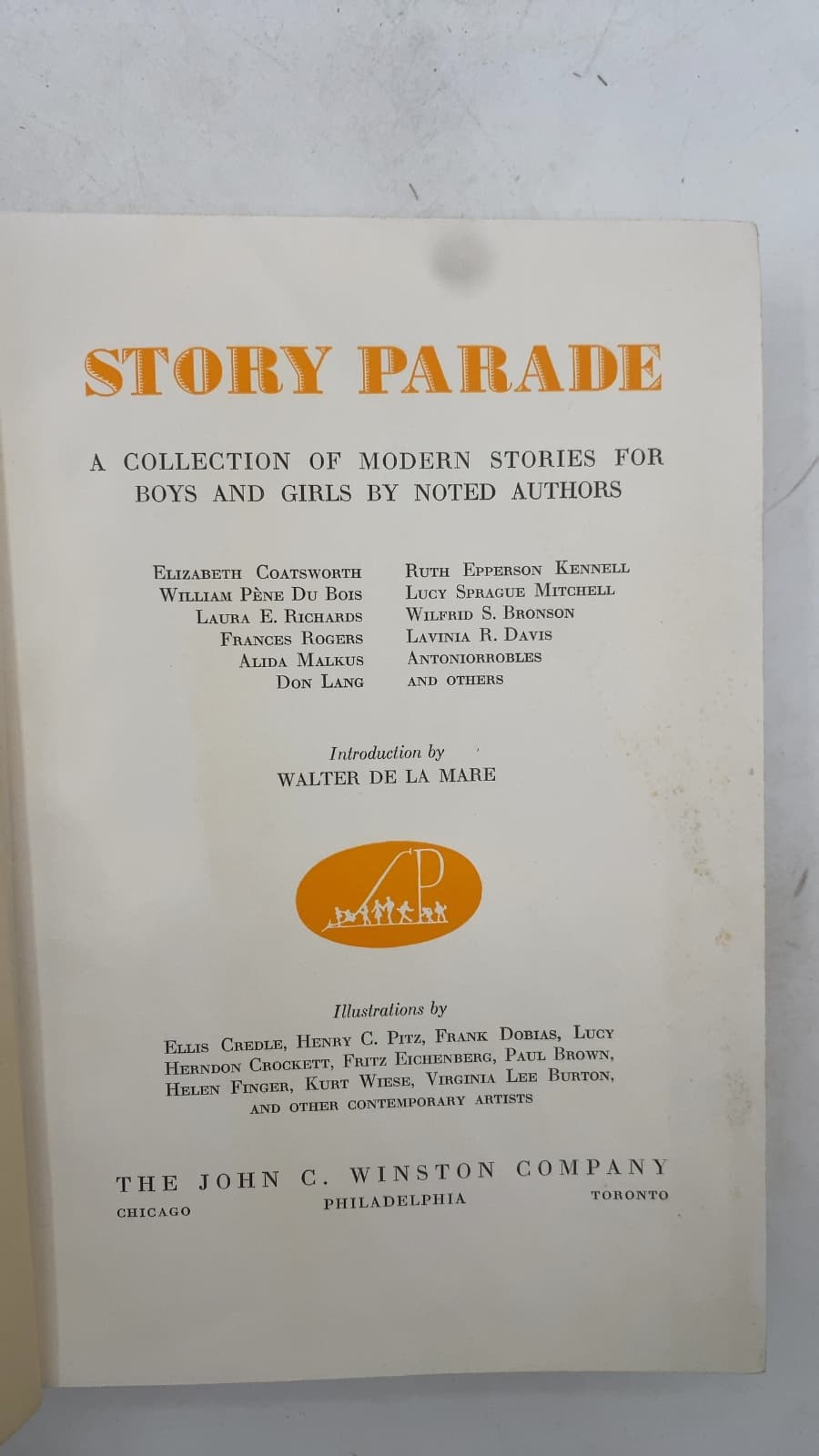 Story Parade: A Collection of Modern Stories for Boys and Girls by Elizabeth Coatsworth, William Pène Du Bois, Walter de la Mare, et al. - title page