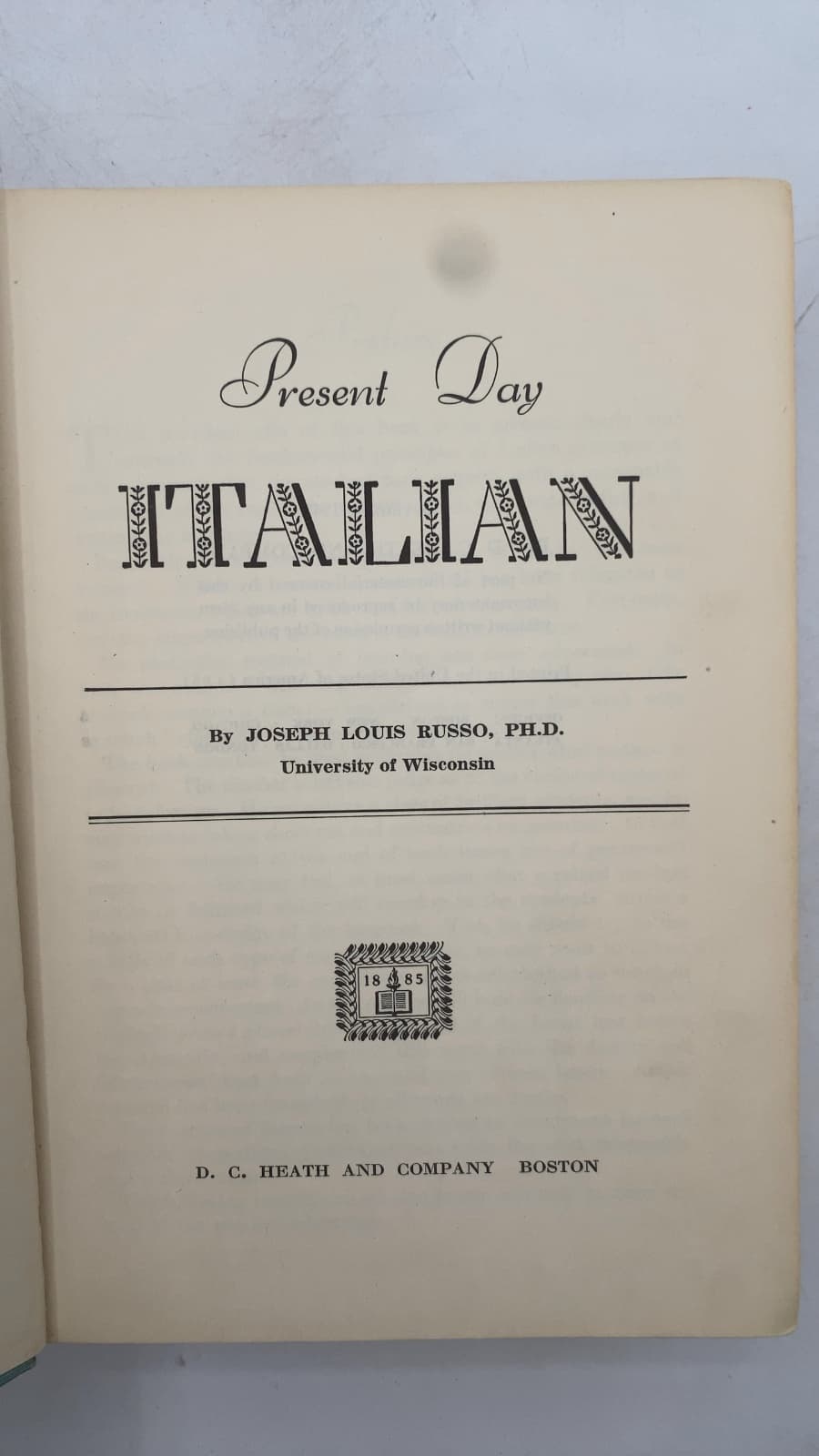Present Day Italian by Joseph Louis Russo, Ph.D. - title page