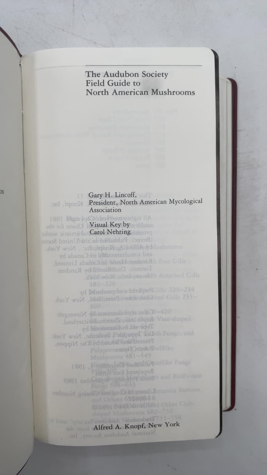 The Audubon Society Field Guide to North American Mushrooms by Gary H. Lincoff - title page