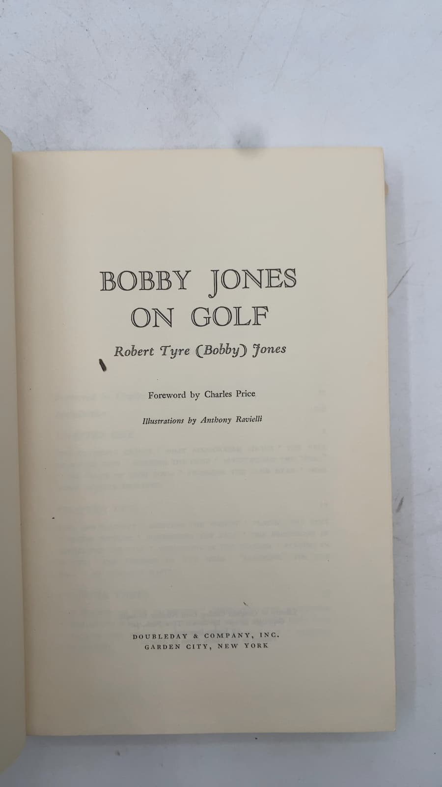 Bobby Jones ON Golf by Robert Tyre (Bobby) Jones - title page