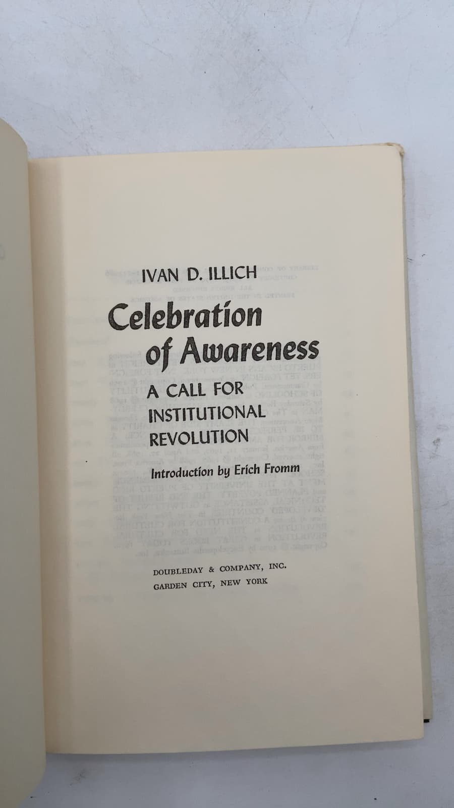 Celebration of Awareness: A Call for Institutional Revolution by Ivan D. Illich - title page
