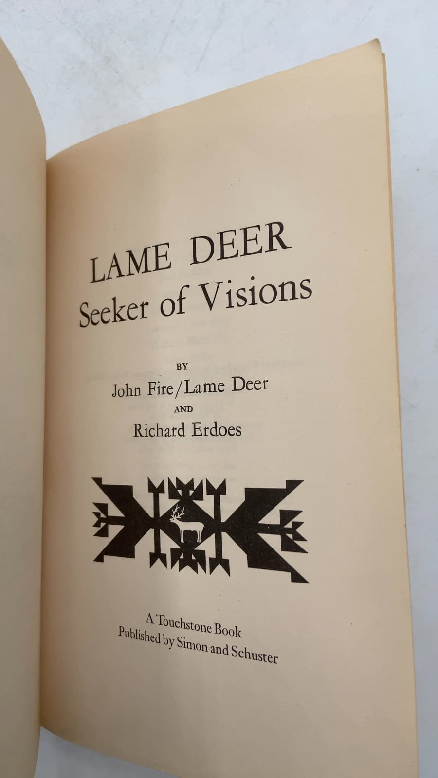 Lame Deer Seeker of Visions by John Fire/Lame Deer and Richard Erdoes - title page