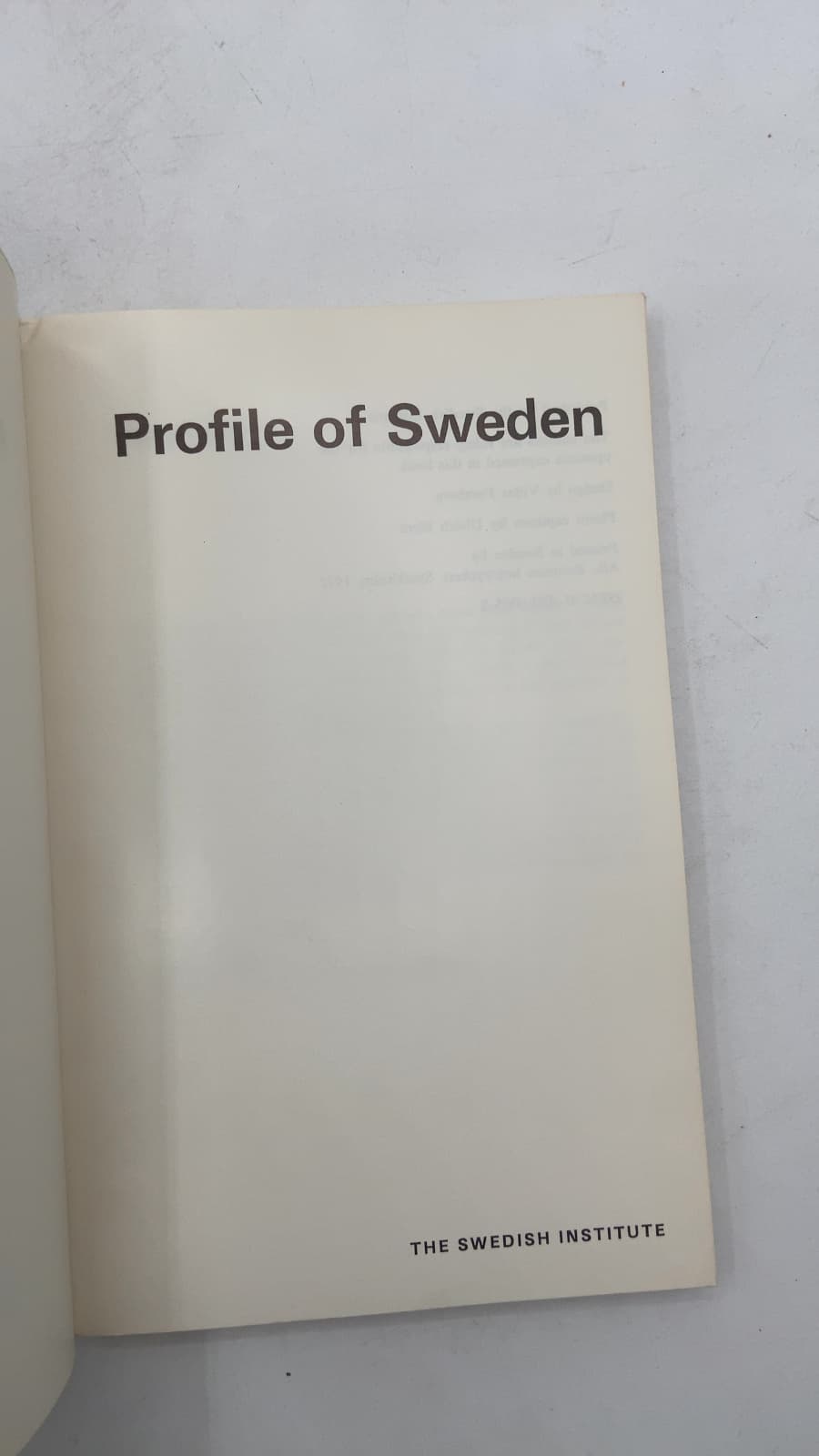Profile of Sweden - title page