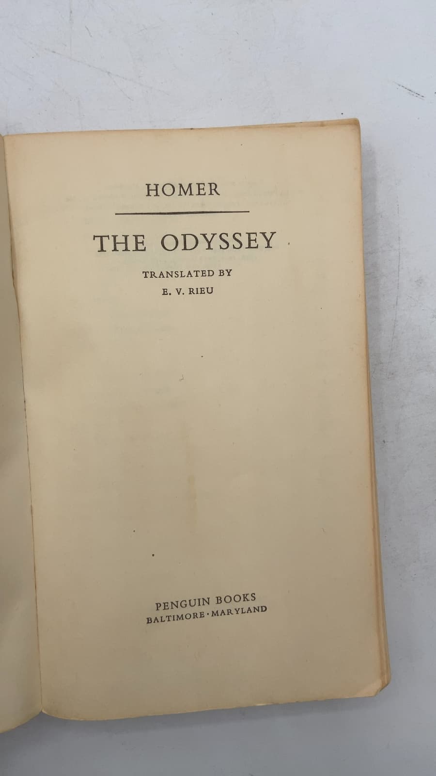 THE Odyssey by Homer - title page