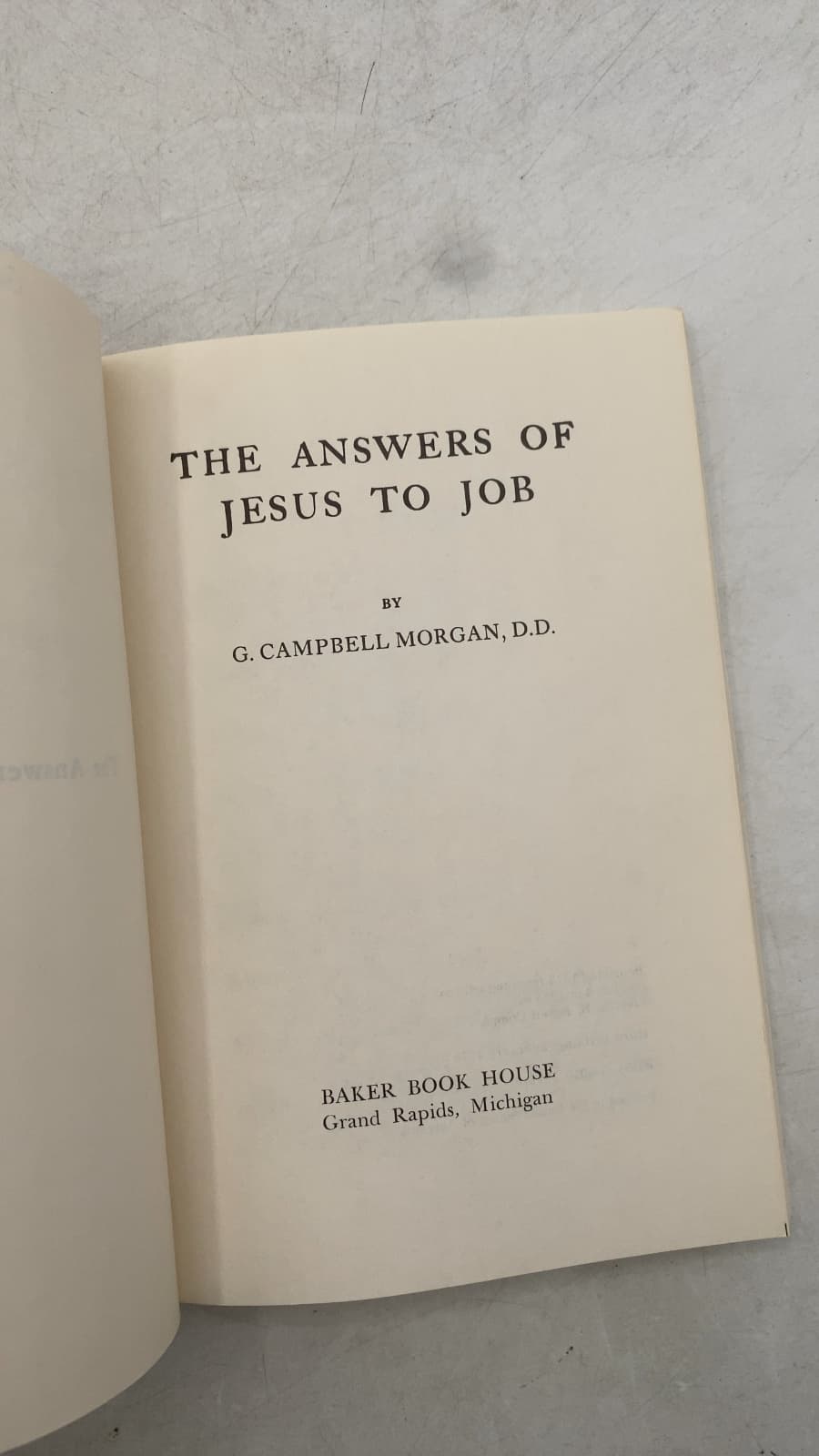 The Answers of Jesus to Job by G. Campbell Morgan, D.D. - title page