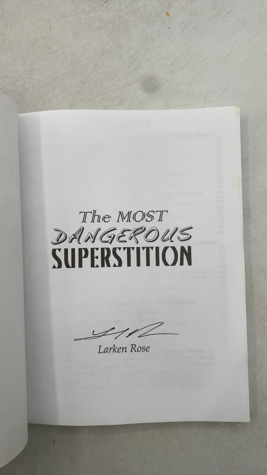 The Most Dangerous Superstition by Larken Rose - title page