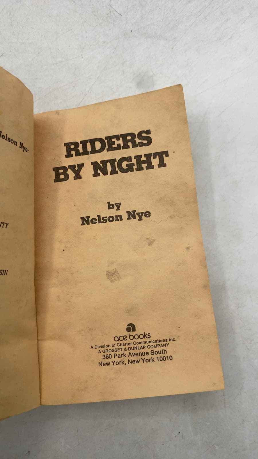 Riders by Night by Nelson Nye - title page