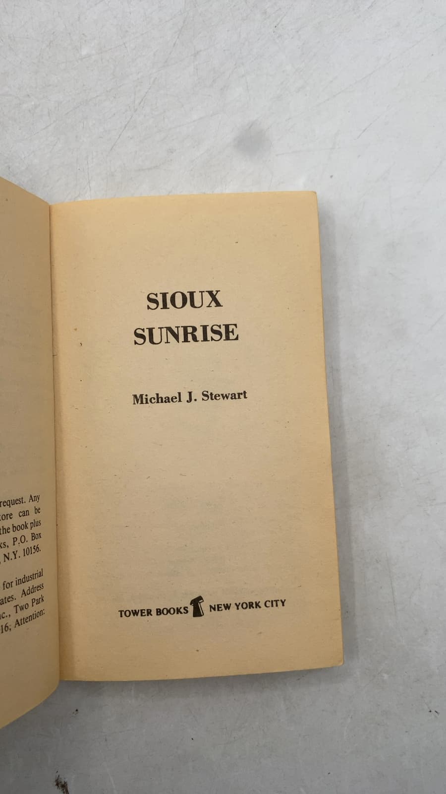 Sioux Sunrise by Michael J. Stewart - title page