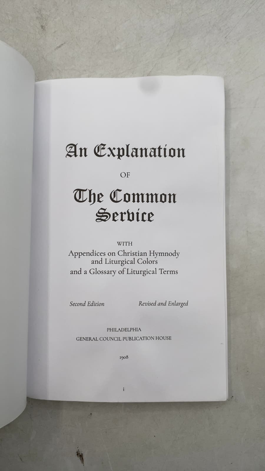 An Explanation of the Common Service - title page