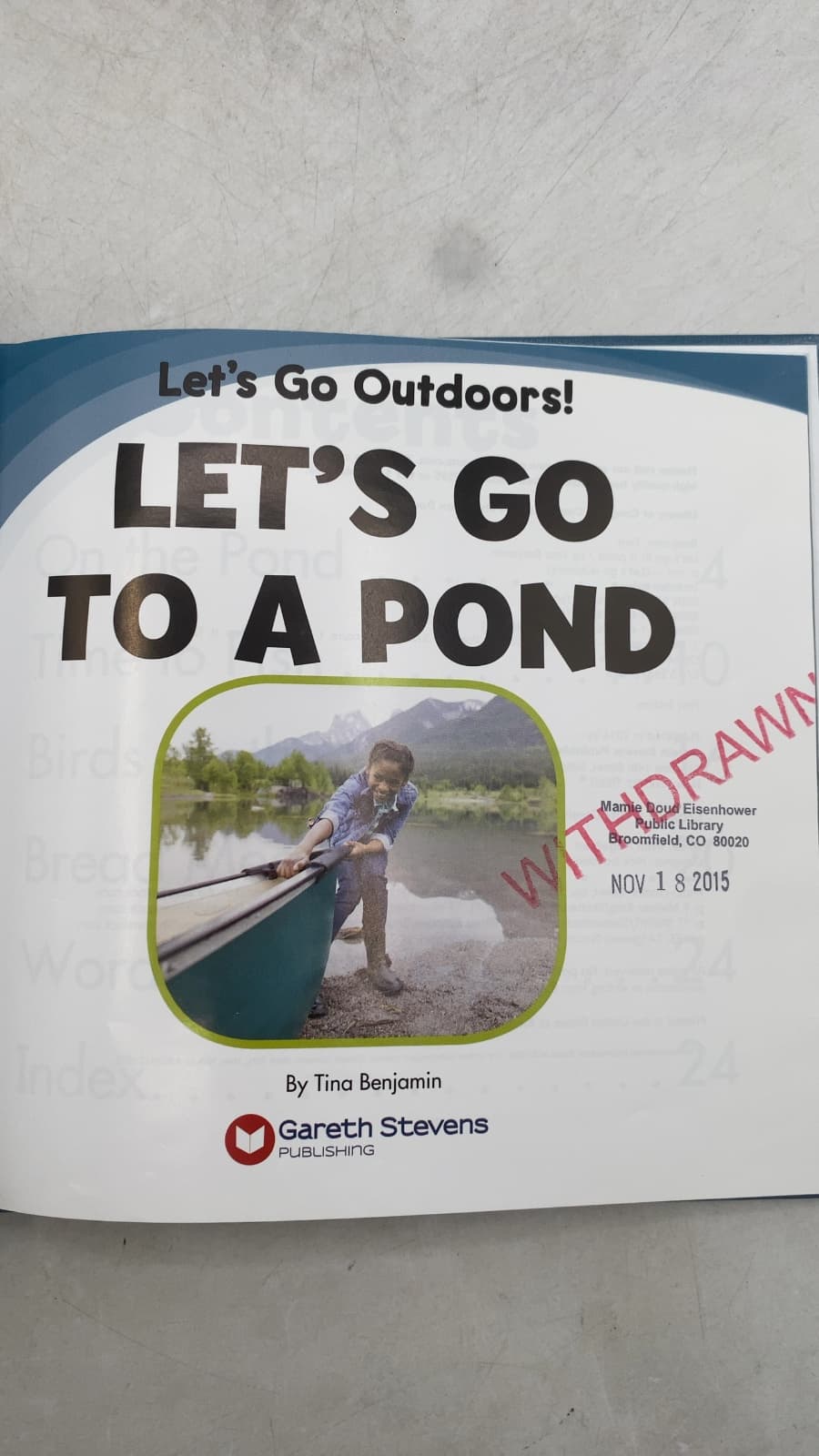 Let's Go to a Pond by Tina Benjamin - title page