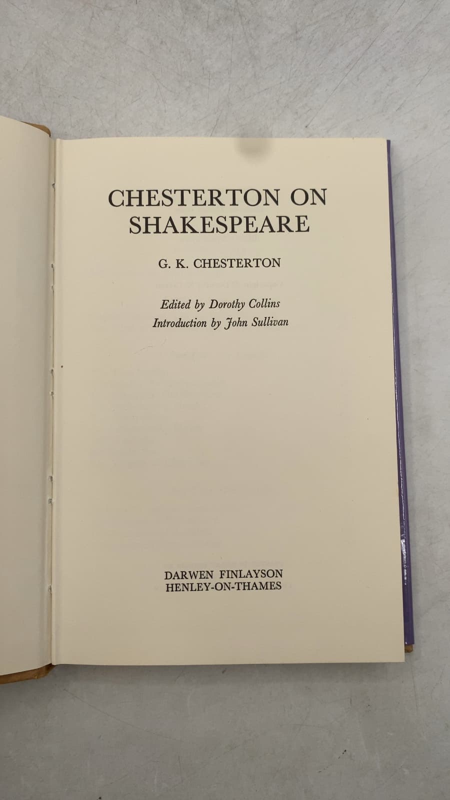 Chesterton on Shakespeare by G. K. Chesterton - title page
