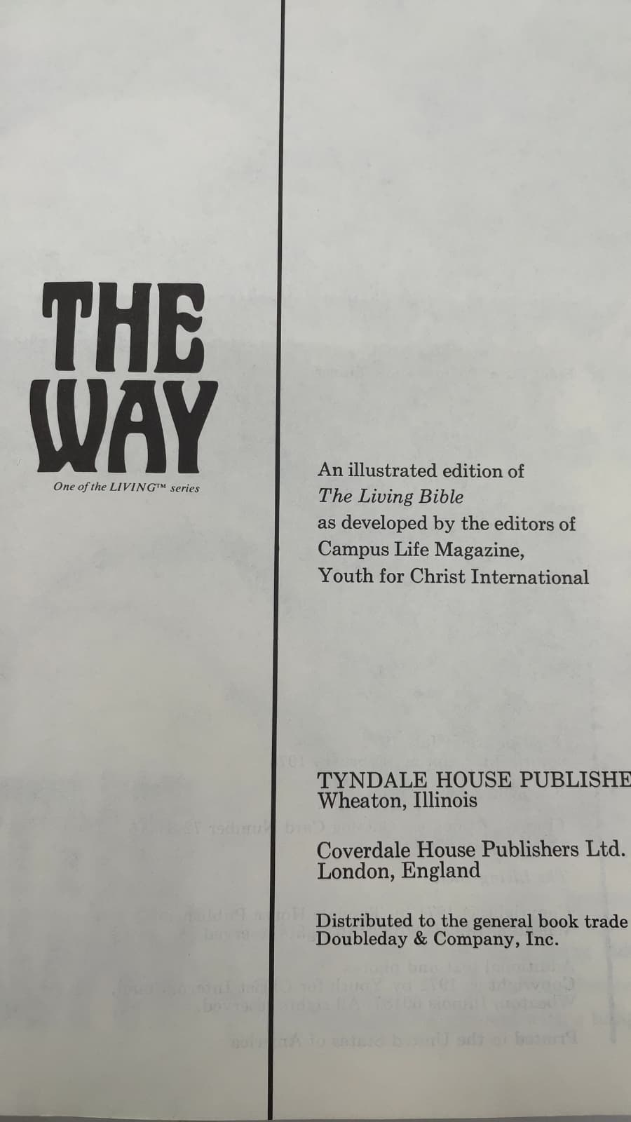 The Way: The Living Bible Illustrated by Kenneth N. Taylor (Translator) - title page