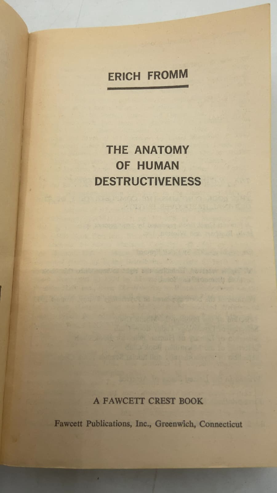 The Anatomy of Human Destructiveness by Erich Fromm - title page