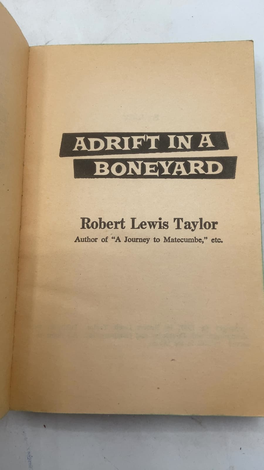 Adrift in a Boneyard by Robert Lewis Taylor - title page
