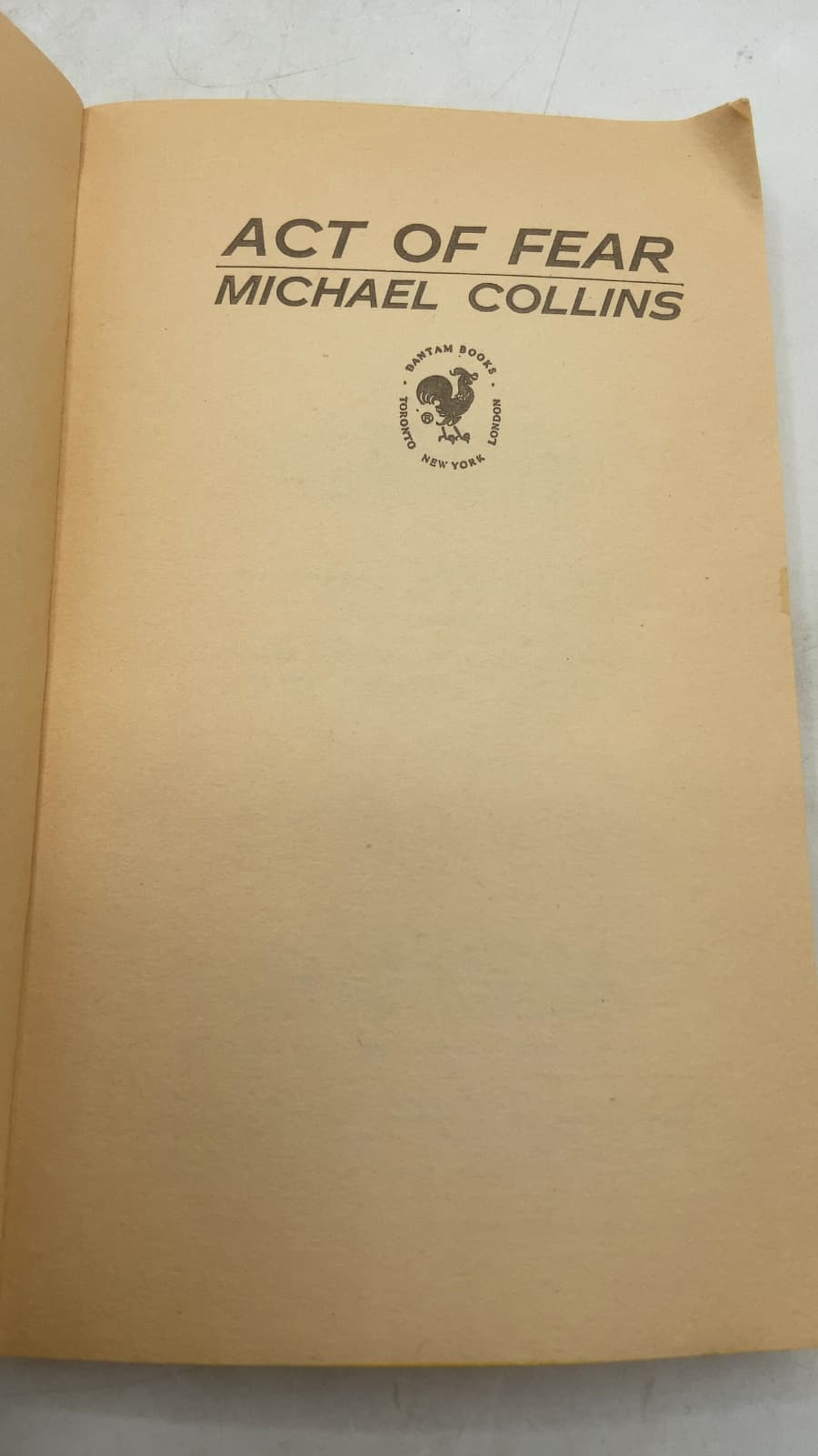 Act of Fear by Michael Collins - title page